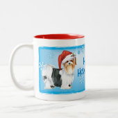 Happy Howlidays Biewer Terrier Two-Tone Coffee Mok (Links)