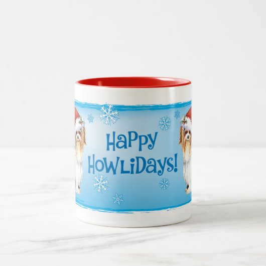 Happy Howlidays Biewer Terrier Two-Tone Coffee Mok (Center)