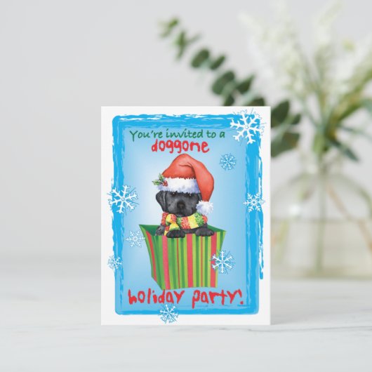 Happy Howlidays Black Lab Kaart (Staand voorkant)