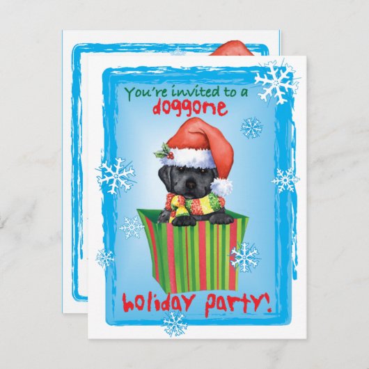Happy Howlidays Black Lab Kaart (Voorkant / Achterkant)