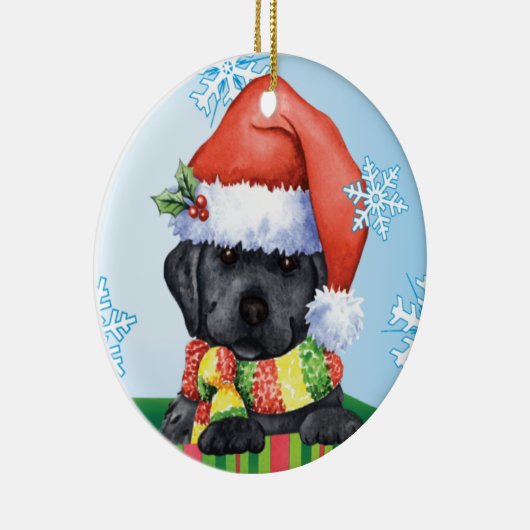 Happy Howlidays Black Lab Keramisch Ornament (Rechts)