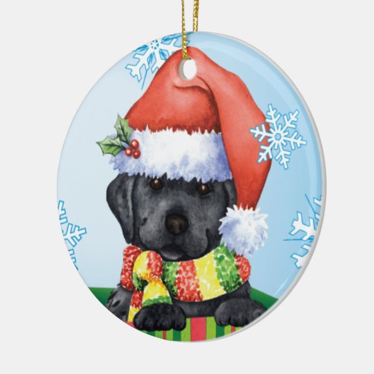 Happy Howlidays Black Lab Keramisch Ornament (Links)