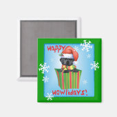 Happy Howlidays Black Lab Magneet (Voorkant / Achterkant)