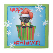 Happy Howlidays Black Lab Tegeltje (Voorkant)