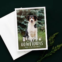 Happy Howlidays Black White Puppy Dog Foto