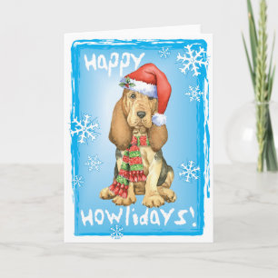 Happy Howlidays Bloodhound Feestdagen Kaart
