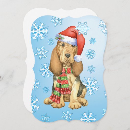 Happy Howlidays Bloodhound Feestdagenkaart (Voorkant / Achterkant)