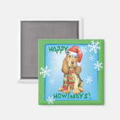 Happy Howlidays Bloodhound Magneet (Voorkant / Achterkant)
