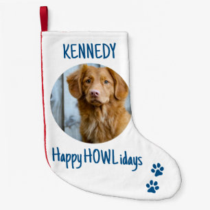 Happy HOWLidays Blue Grey Kerstmis Foto Kleine Kerstsok