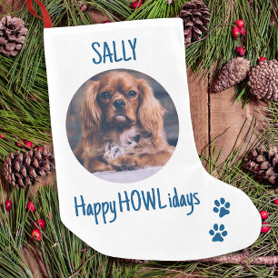Happy HOWLidays Blue Kerstmis foto Kleine Kerstsok