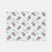 Happy Howlidays Bluetick Fleece Blanket (Voorkant (Horizontaal))