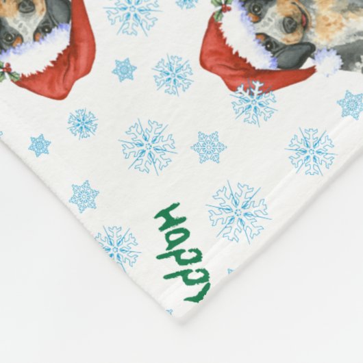 Happy Howlidays Bluetick Fleece Blanket (Hoek)