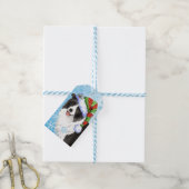 Happy Howlidays Border Collie Cadeaulabel (Met Touw)