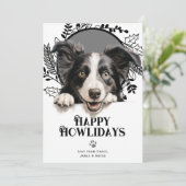 Happy Howlidays Border Collie Dog Kerstmis Feestdagenkaart (Staand voorkant)