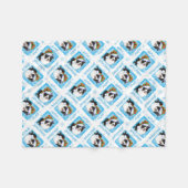 Happy Howlidays Border Collie Fleece Deken (Voorkant (Horizontaal))