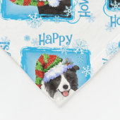 Happy Howlidays Border Collie Fleece Deken (Hoek)