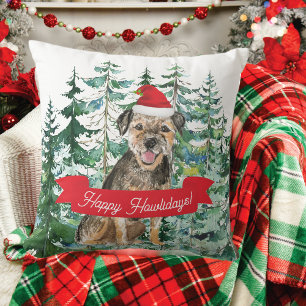 Happy Howlidays Border Terrier Dog Kerstmis Kussen