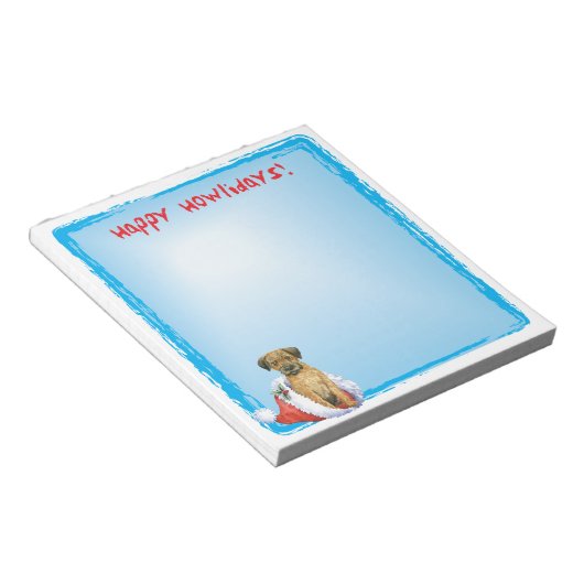 Happy Howlidays Border Terrier Notitieblok (Schuin)