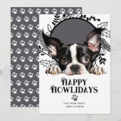 Happy Howlidays Boston Terrier Dog Kerstmis Feestdagenkaart (Voorkant / Achterkant)