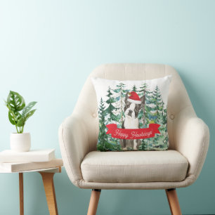 Happy Howlidays Boston Terrier Dog Kerstmis Kussen