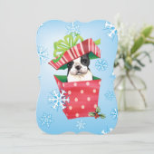 Happy Howlidays Boston Terrier Feestdagenkaart (Staand voorkant)