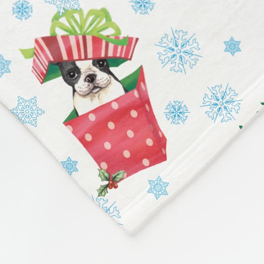 Happy Howlidays Boston Terrier Fleece Deken (Hoek)