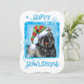 Happy Howlidays Bouvier Feestdagenkaart (Staand voorkant)