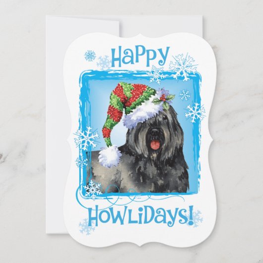 Happy Howlidays Bouvier Feestdagenkaart (Voorkant)