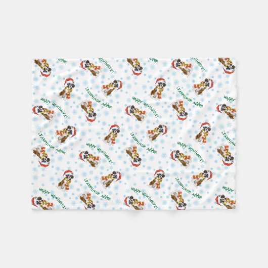 Happy Howlidays Boxer Fleece Blanket (Voorkant (Horizontaal))