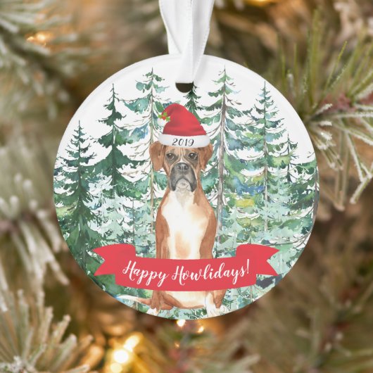 Happy Howlidays Boxer Kerstmis Ornament (Boom)