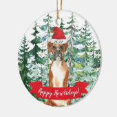 Happy Howlidays Boxer kerstversiering Keramisch Ornament (Links)