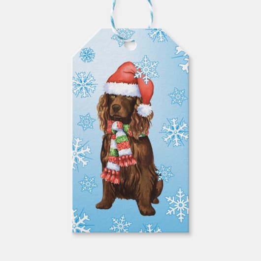 Happy Howlidays Boykin Spaniel Cadeaulabel (Voorkant)