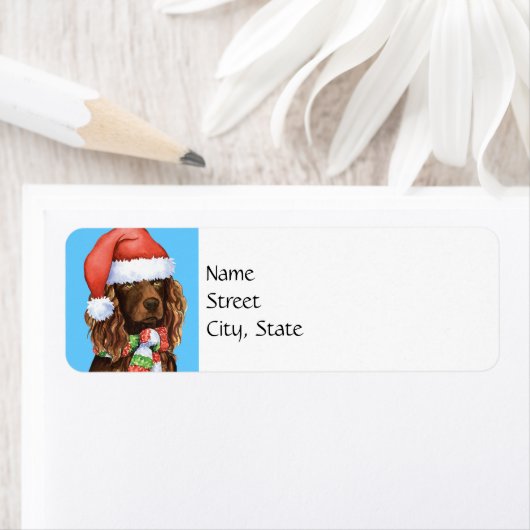 Happy Howlidays Boykin Spaniel Etiket (Insitu)