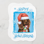 Happy Howlidays Boykin Spaniel Feestdagenkaart (Voorkant / Achterkant)
