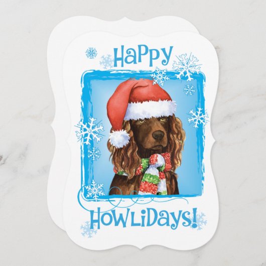 Happy Howlidays Boykin Spaniel Feestdagenkaart (Voorkant / Achterkant)