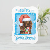 Happy Howlidays Boykin Spaniel Feestdagenkaart (Staand voorkant)