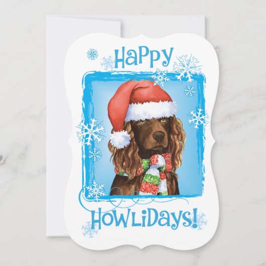 Happy Howlidays Boykin Spaniel Feestdagenkaart (Voorkant)