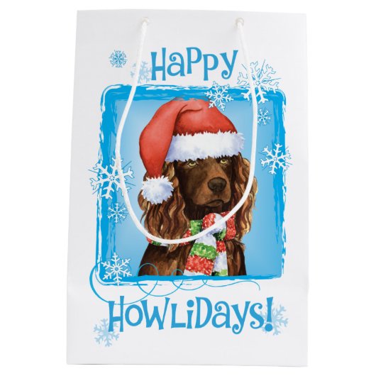 Happy Howlidays Boykin Spaniel Medium Cadeauzakje (Achterkant)