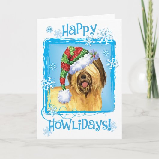 Happy Howlidays Briard Holiday Card Feestdagen Kaart (Voorkant)
