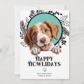 Happy Howlidays Brittany Dog Kerstmis Feestdagenkaart (Voorkant)