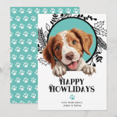 Happy Howlidays Brittany Dog Kerstmis Feestdagenkaart (Voorkant / Achterkant)