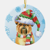 Happy Howlidays Brussels Griffon Ceramic Ornament (Voorkant)