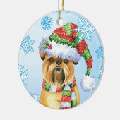 Happy Howlidays Brussels Griffon Ceramic Ornament (Links)