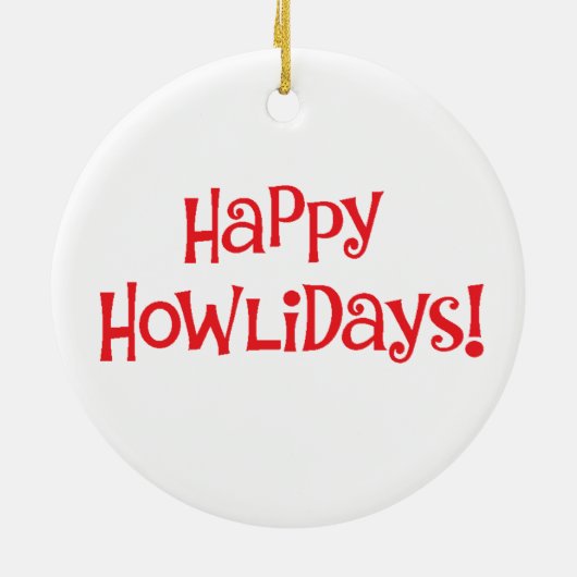 Happy Howlidays Brussels Griffon Ceramic Ornament (Achterkant)