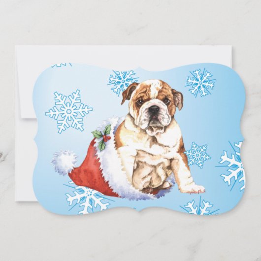 Happy Howlidays Bulldog Feestdagenkaart (Voorkant)