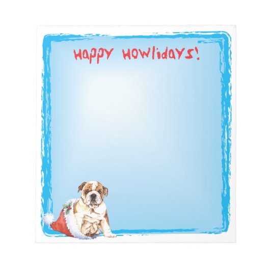 Happy Howlidays Bulldog Notitieblok (Voorkant)