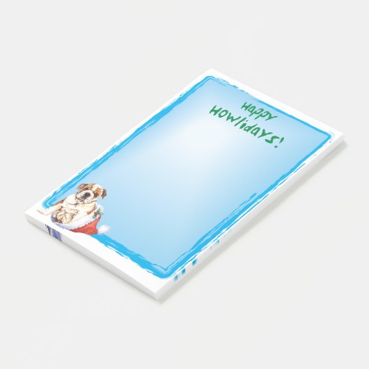 Happy Howlidays Bulldog Post-it® Notes (Schuin)