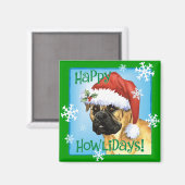 Happy Howlidays Bullmastiff Magneet (Voorkant / Achterkant)