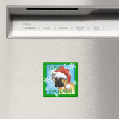 Happy Howlidays Bullmastiff Magneet (Insitu (Vaatwasser))