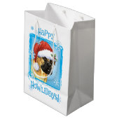 Happy Howlidays Bullmastiff Medium Cadeauzakje (Achterkant Gekanteld)
